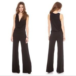 Young Fabulous & Broke Lisle Jumpsuit Black Rayon Ruched Cowl Neck Medium